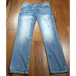 Buckle BKE Men's Derek Blue Denim Acid Wash Bootcut Jeans Size 34x32